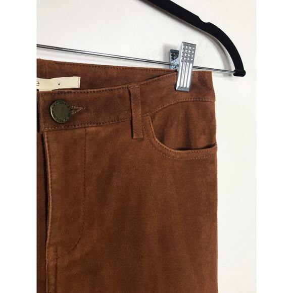New Maje Women's 38 Pants Suede Leather Camel Brown Durable Versatile US Medium - Picture 3 of 15